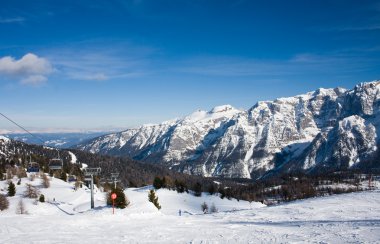 Kayak tesisi madonna di campiglio. İtalya