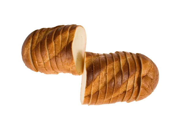 Білий хліб ізольований на білому — стокове фото