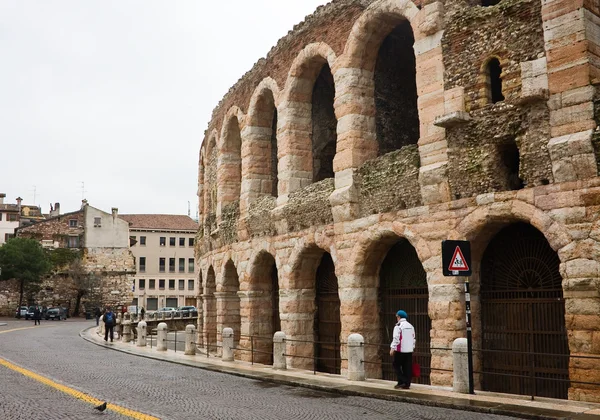 Detaljer amfiteatern arena i verona — Stockfoto
