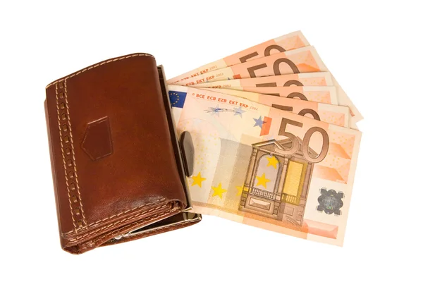 Stock image Wallet with euro notes