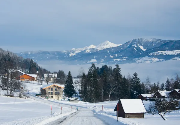 在阿尔卑斯山的冬季。施蒂里亚奥地利 — 图库照片