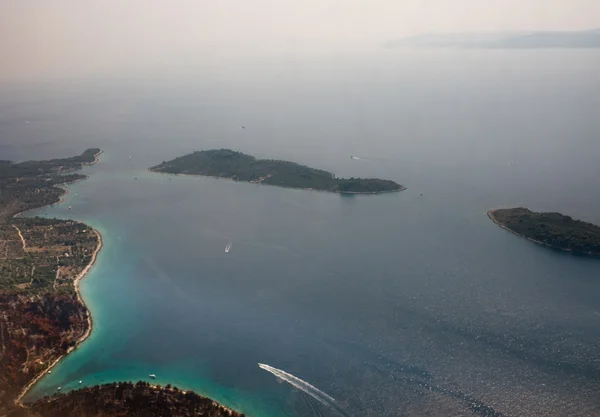 크로아티아의 해안선입니다. 비행기에서 보기 — 스톡 사진