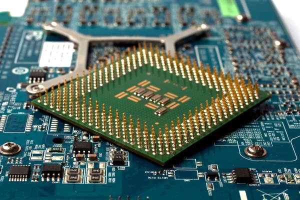 Electronic board and chip — Stock Photo, Image
