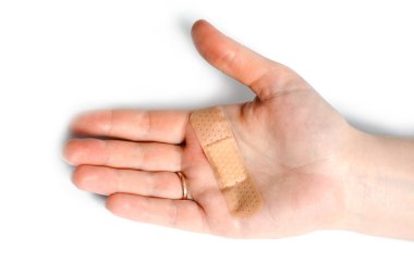 Sticking-plaster on hand clipart