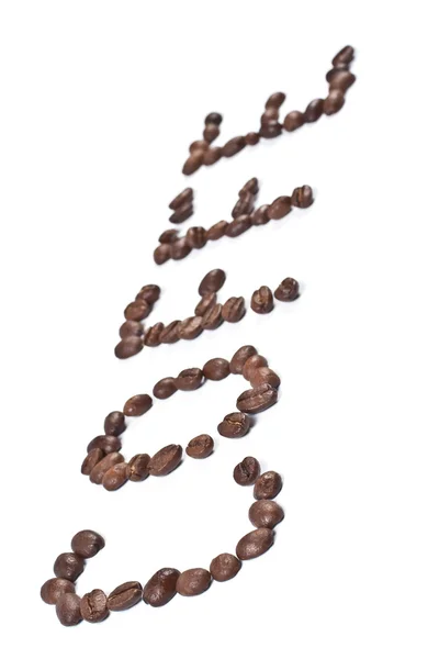 Κόκκους καφέ επιγραφή — Φωτογραφία Αρχείου
