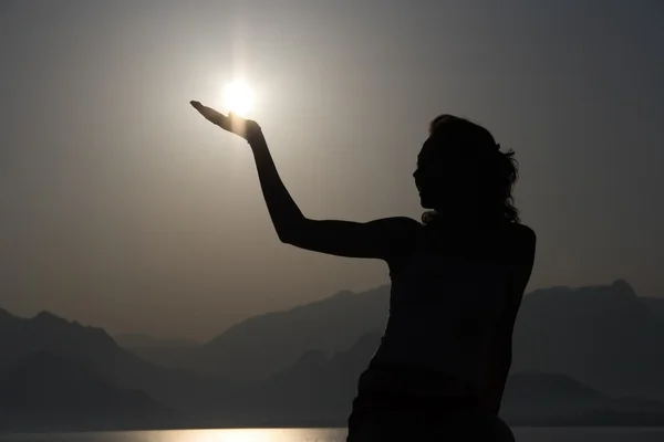 Silhouette of the woman Stock Image
