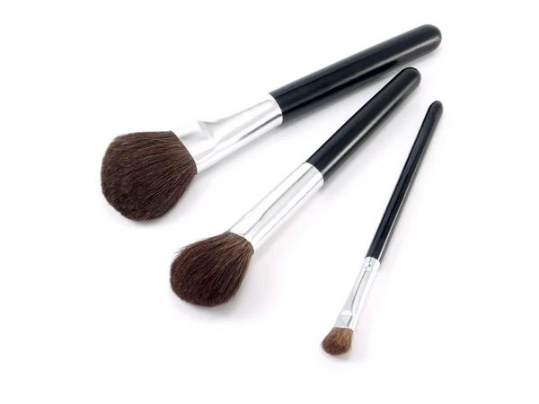 Three brushes for make-up — Stockfoto
