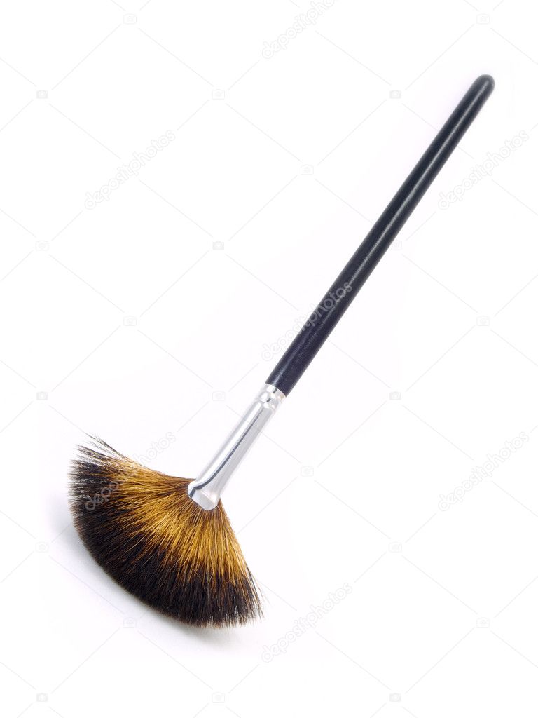 Brush for makeup on white background clo