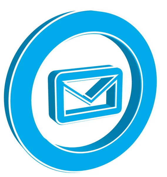 Ícone e-mail azul sobre um fundo branco — Vetor de Stock