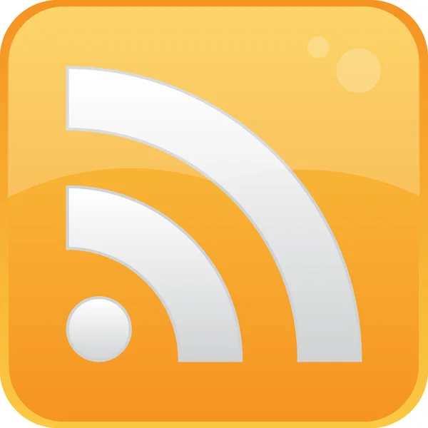 ปุ่มเวกเตอร์สี่เหลี่ยม RSS — ภาพเวกเตอร์สต็อก