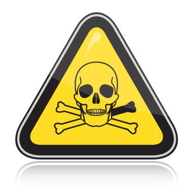 Yellow triangular warning sign clipart