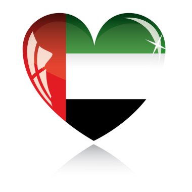 Vector heart with United arab emirates clipart