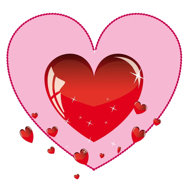Блестящее сердце Валентина . — стоковый вектор