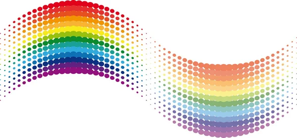 Onda arco iris de medio tono — Vector de stock