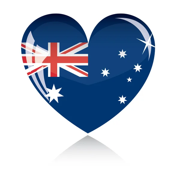 Coração de vetor com bandeira da Austrália — Vetor de Stock