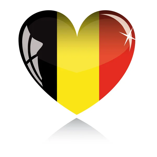 ベルギー国旗のベクトルハート — ストックベクタ