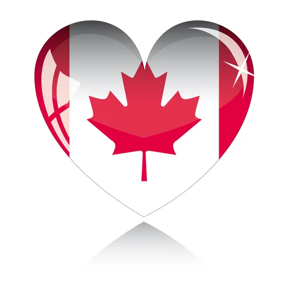Vektor szív Kanada zászló — Stock Vector