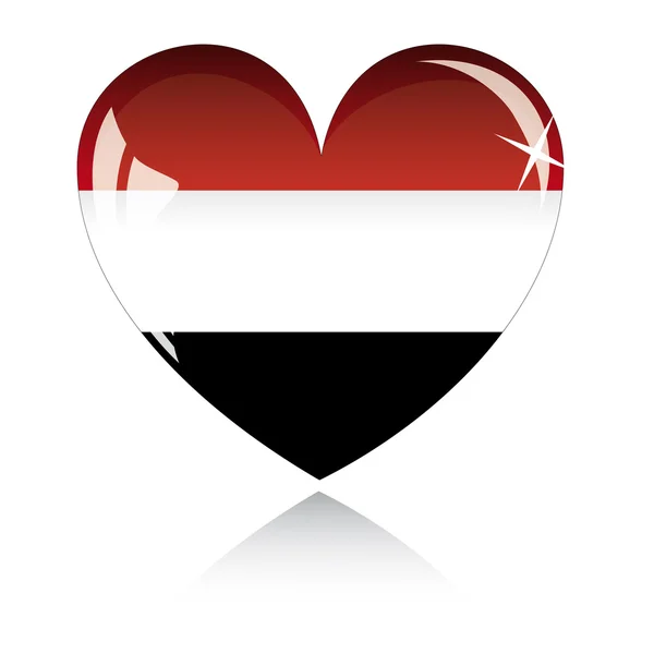 Mısır bayrağı ile vektör kalp — Stok Vektör