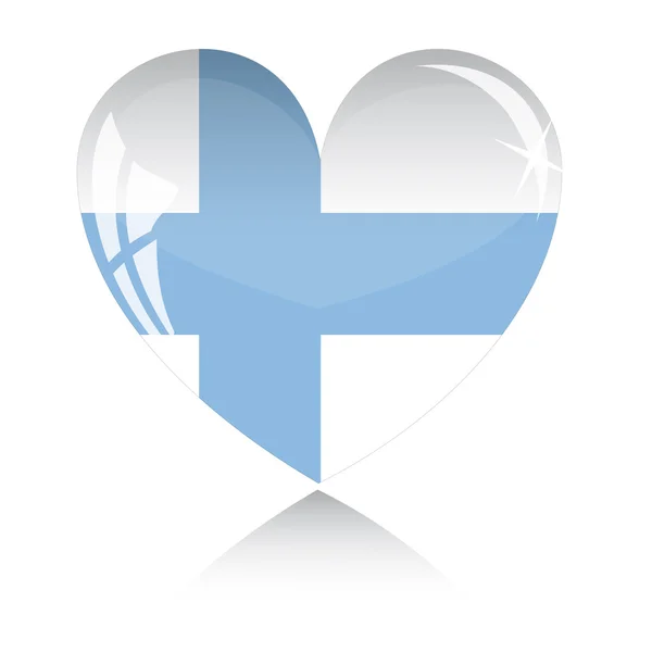Vektor Herz mit finnischer Flagge — Stockvektor