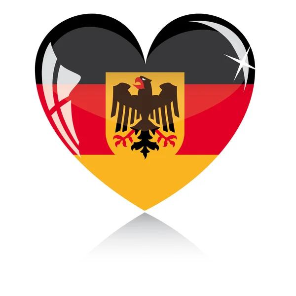 Coração de vetor com bandeira da Alemanha — Vetor de Stock