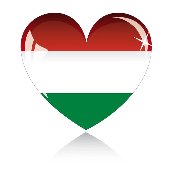 Vektor szív magyar zászló — Stock Vector