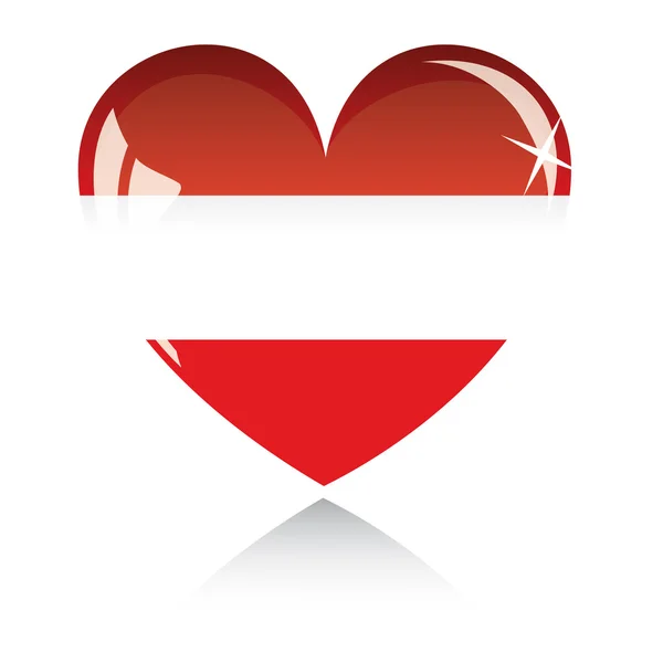 Vector heart with Latvia flag — Stock Vector