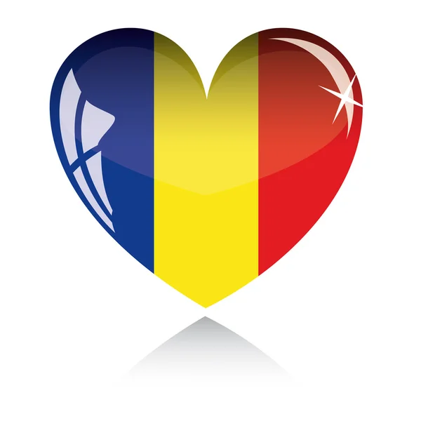 Moldavya bayrak ile vektör kalp — Stok Vektör