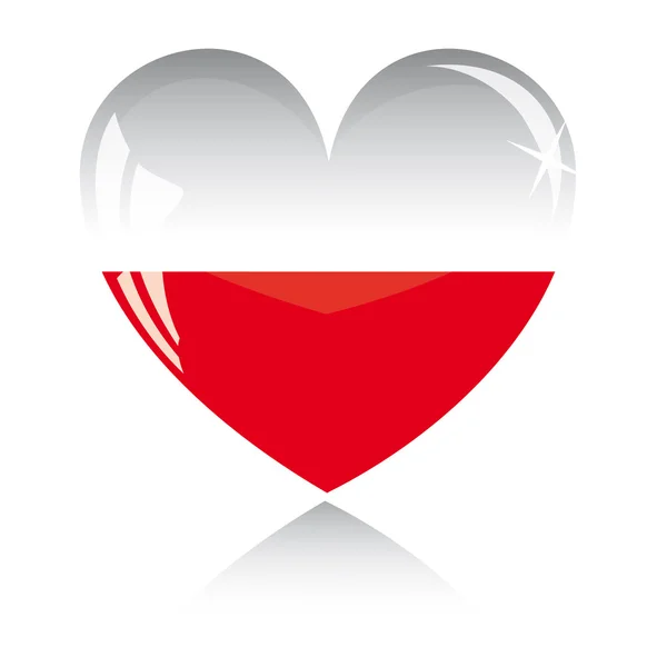 Векторное сердце с флагом Польши — стоковый вектор