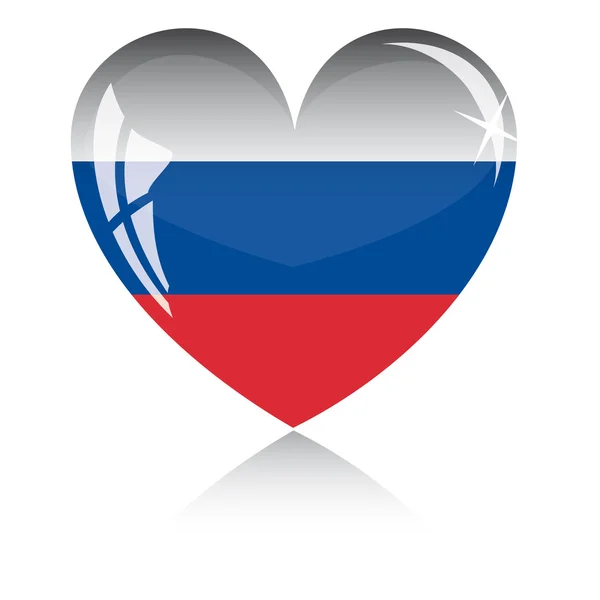 Векторное сердце с флагом России — стоковый вектор