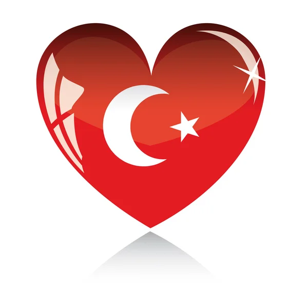 stock vector Vector heart with Turkey flag