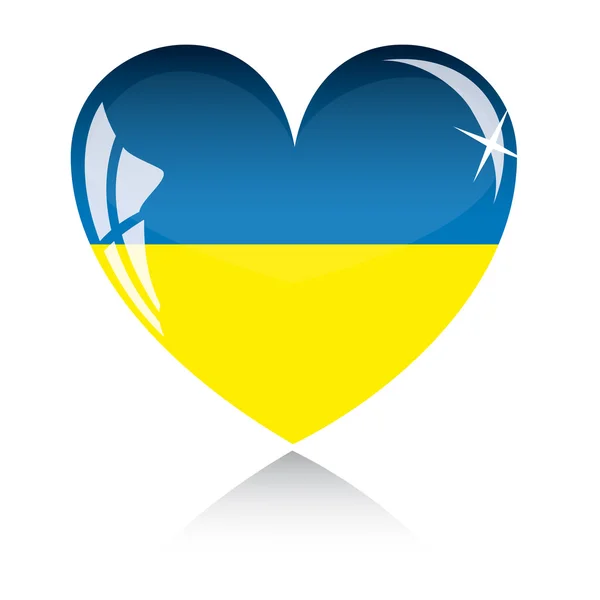 Ukrayna ile vektör kalp — Stok Vektör