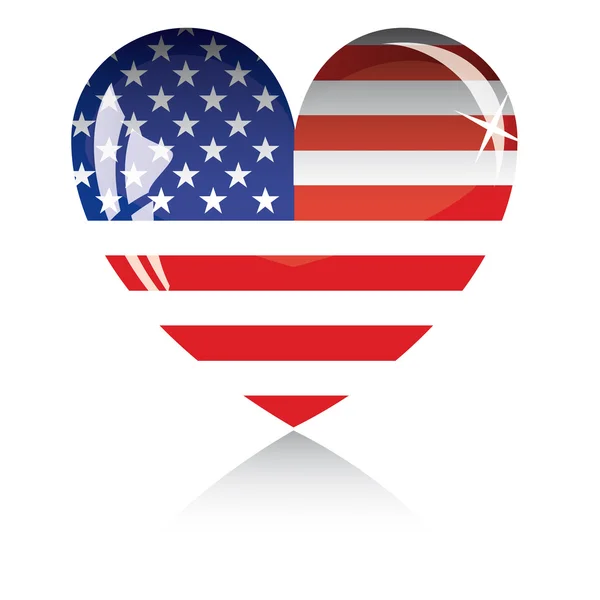 Καρδιά με μας σημαία υφή — Διανυσματικό Αρχείο