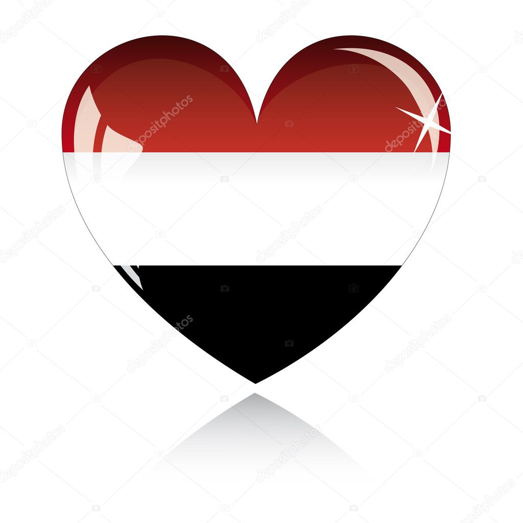 Vector heart with Egypt flag