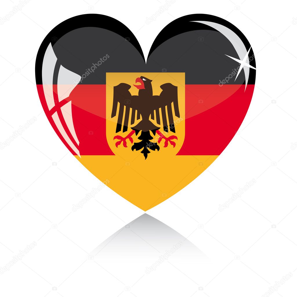 Vector heart with Germany flag
