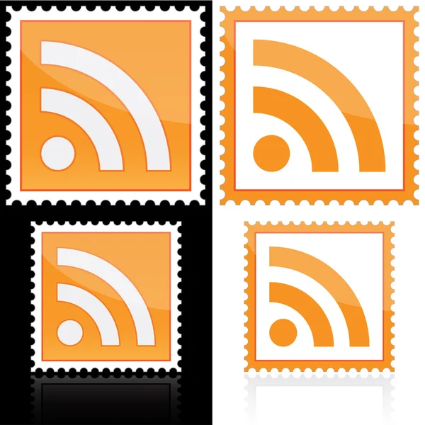 Stempel med RSS-ikon – stockvektor