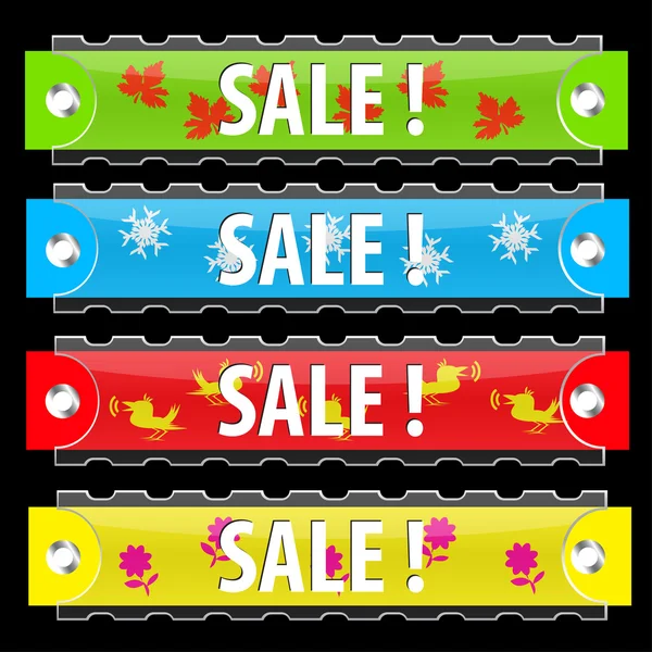 Vector glossy sale tag buttons. — Stock Vector