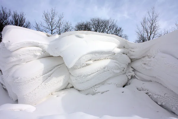 Campo coberto de neve — Fotografia de Stock