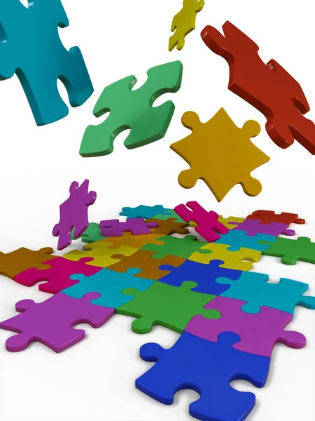 Puzzles color — Stock Photo, Image