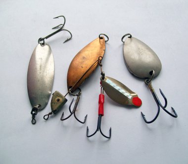 Set spoon bait for fishing clipart