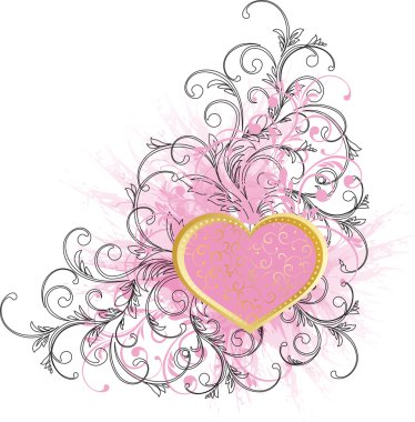 Vector pink heart clipart