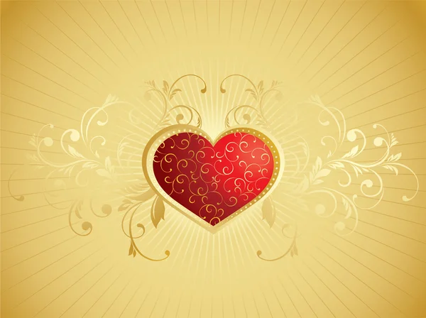 Guld alla hjärtans bakgrunden — Stock vektor