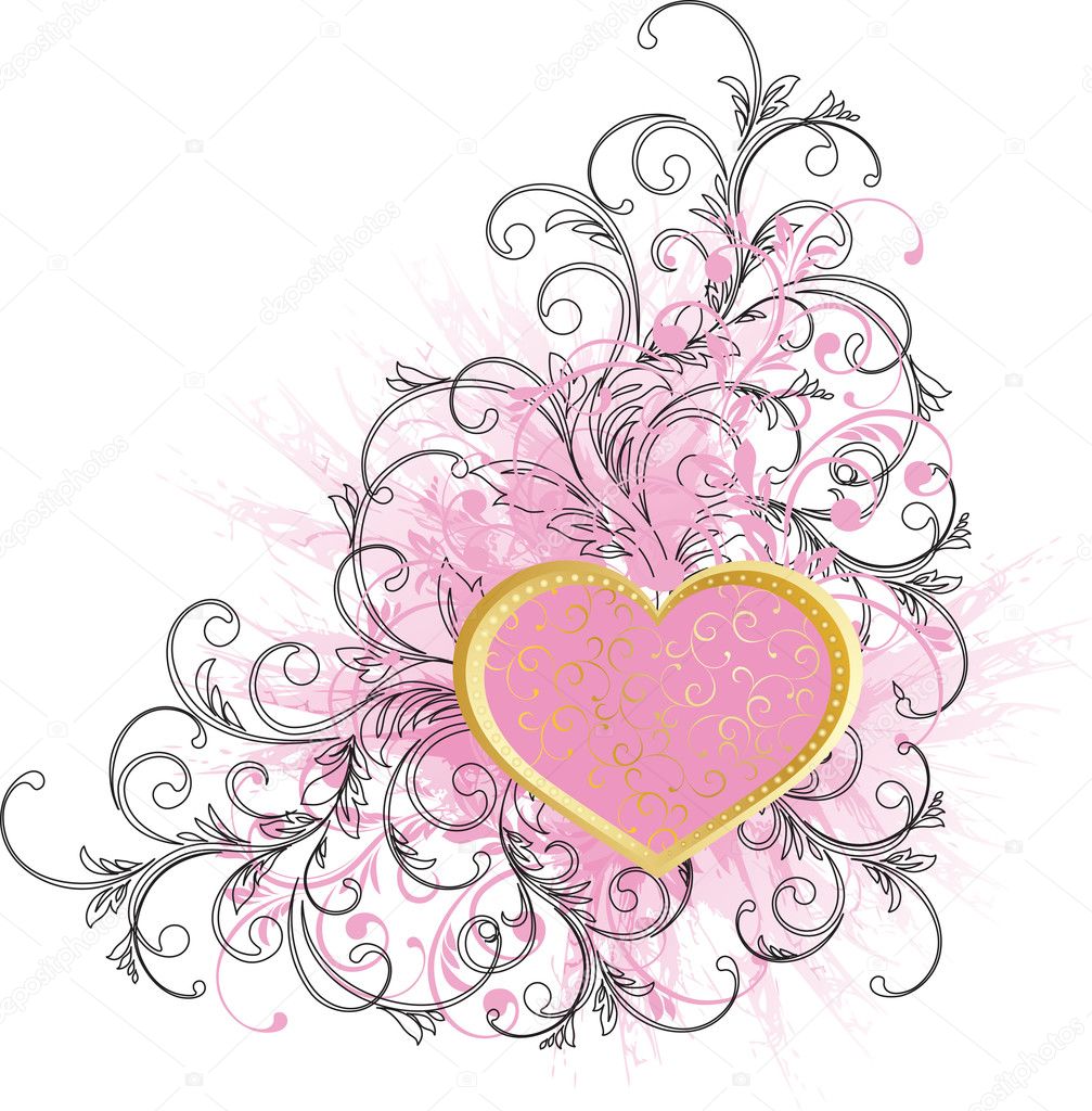 Vector pink heart
