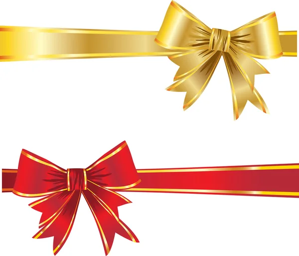 Red and gold bow — Stock Vector