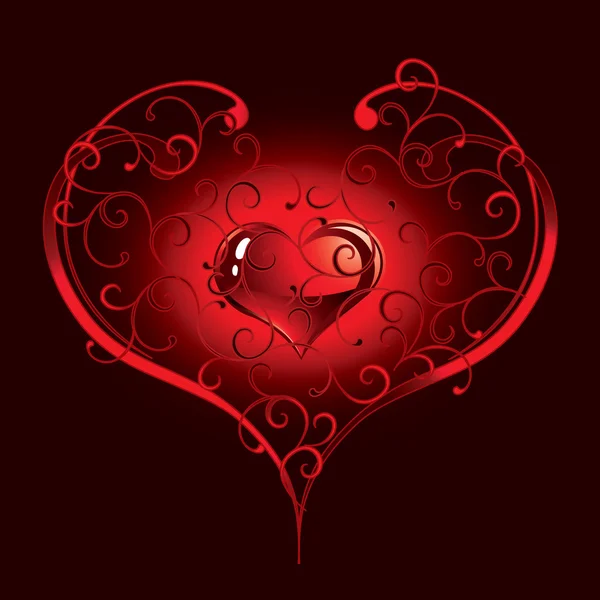Valentines hart — Stockvector