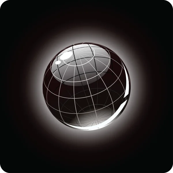 Black glossy sphere — Stock Vector