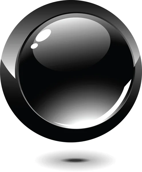 黒の光沢のあるボタン — ストックベクタ