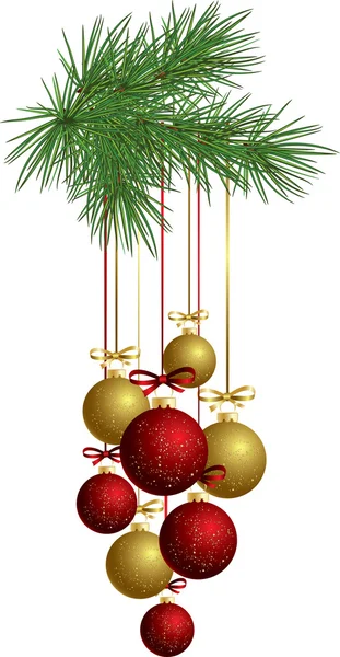 常绿圣诞树与球 — 图库矢量图片