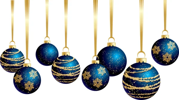 Синій новорічні кулі — стоковий вектор