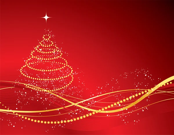 Κόκκινο χριστουγεννιάτικο δέντρο — Διανυσματικό Αρχείο