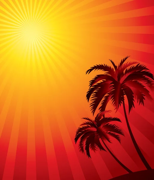 stock vector Red palm